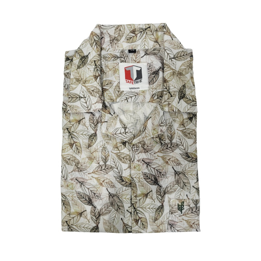 Green tropical print shirt
