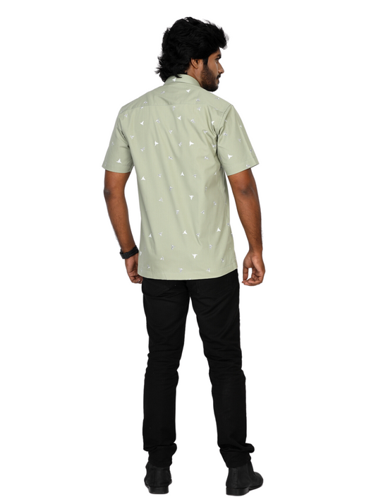 Printed bird motif shirt