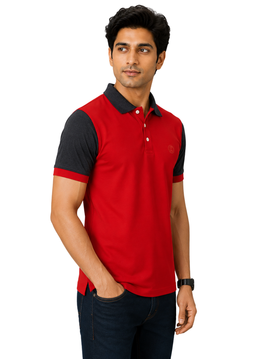 Eicher Polo Red and Grey T-shirt