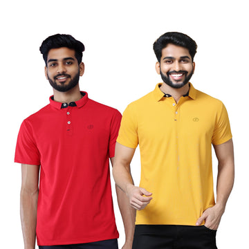 आइशर मेट्रोफिट टी-शर्ट कॉम्बो (सरसों और लाल)